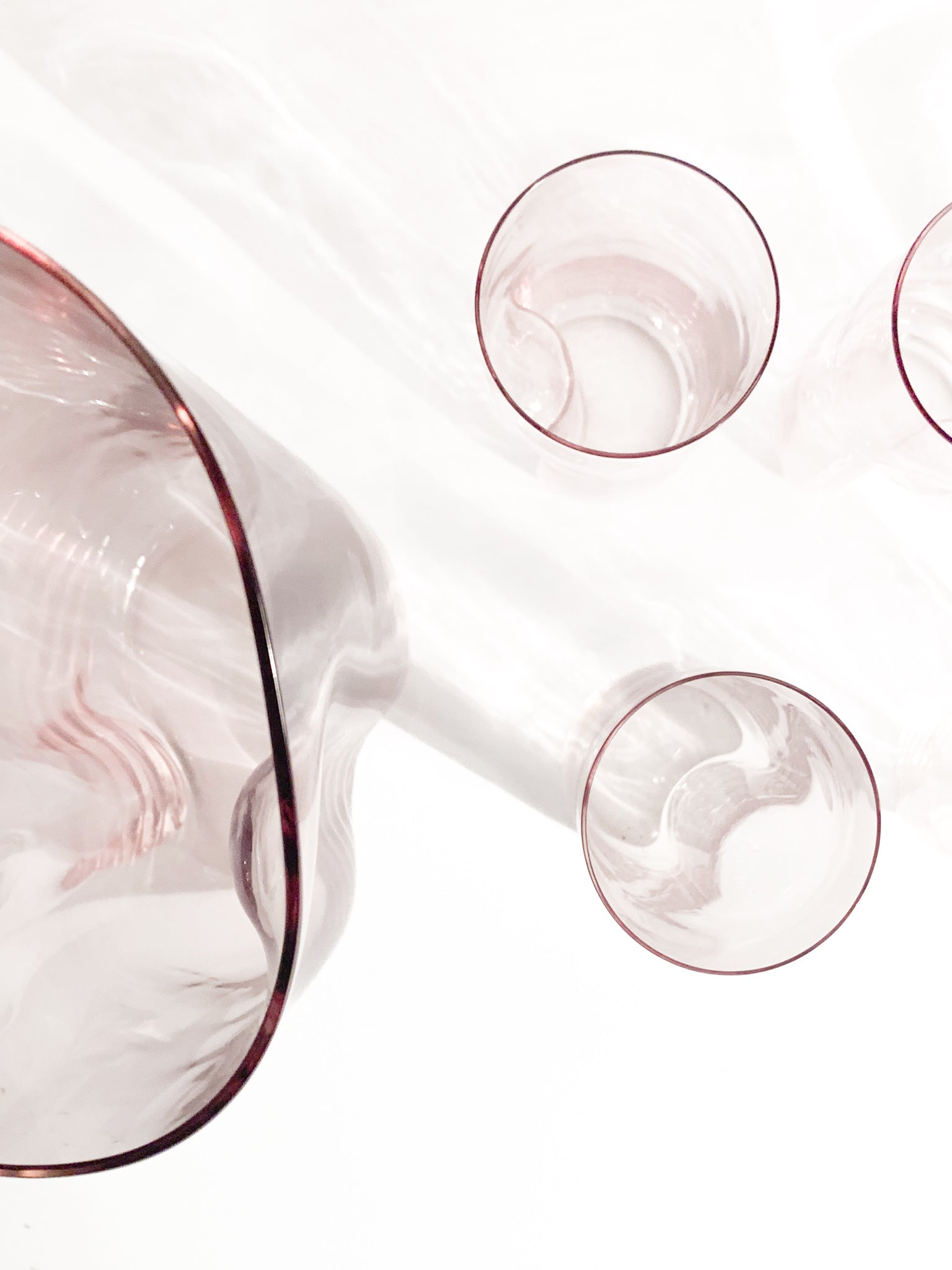 Set of Six Glasses and Carafe in Murano Glass by Cenedese and Albarelli, 1970s