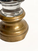 Sfera da Scalinata in Cristallo di Boemia e Base in Ottone XIX Secolo