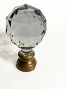 Sfera da Scalinata in Cristallo di Boemia e Base in Ottone XIX Secolo