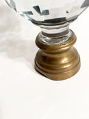 Sfera da Scalinata in Cristallo di Boemia e Base in Ottone XIX Secolo