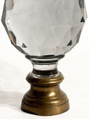 Sfera da Scalinata in Cristallo di Boemia e Base in Ottone XIX Secolo