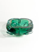 Posacenere in Vetro di Murano Verde e Azzurro Anni 70