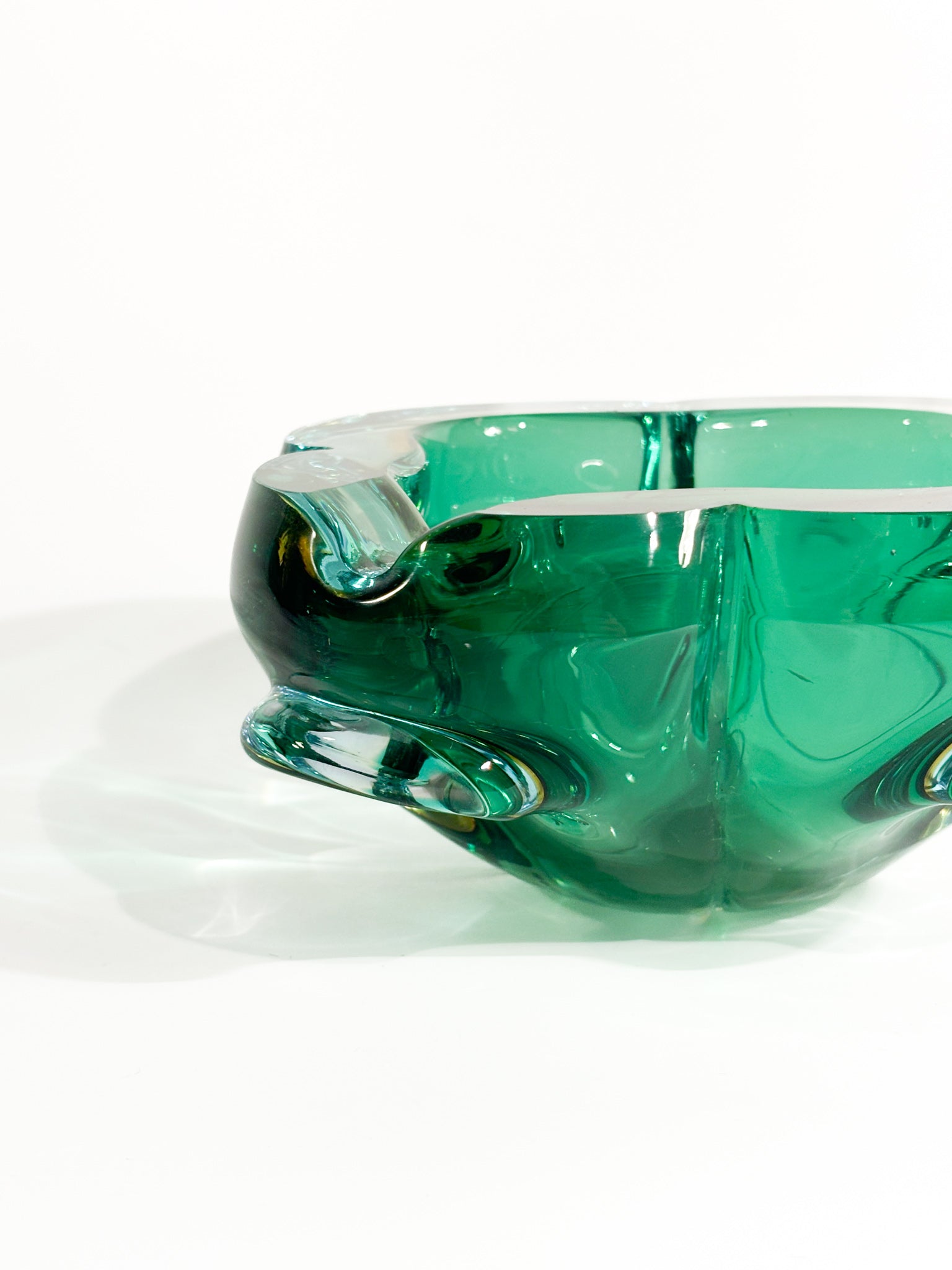 Green and Blue Murano Glass Ashtray from the 1970s