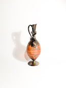 Bottiglia in Vetro di Murano Soffiato a Mano e Colata di Argento 925 Primi 900