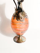 Bottiglia in Vetro di Murano Soffiato a Mano e Colata di Argento 925 Primi 900