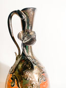 Bottiglia in Vetro di Murano Soffiato a Mano e Colata di Argento 925 Primi 900