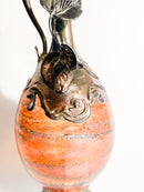 Bottiglia in Vetro di Murano Soffiato a Mano e Colata di Argento 925 Primi 900