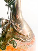 Bottiglia in Vetro di Murano Soffiato a Mano e Colata di Argento 925 Primi 900