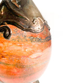 Bottiglia in Vetro di Murano Soffiato a Mano e Colata di Argento 925 Primi 900