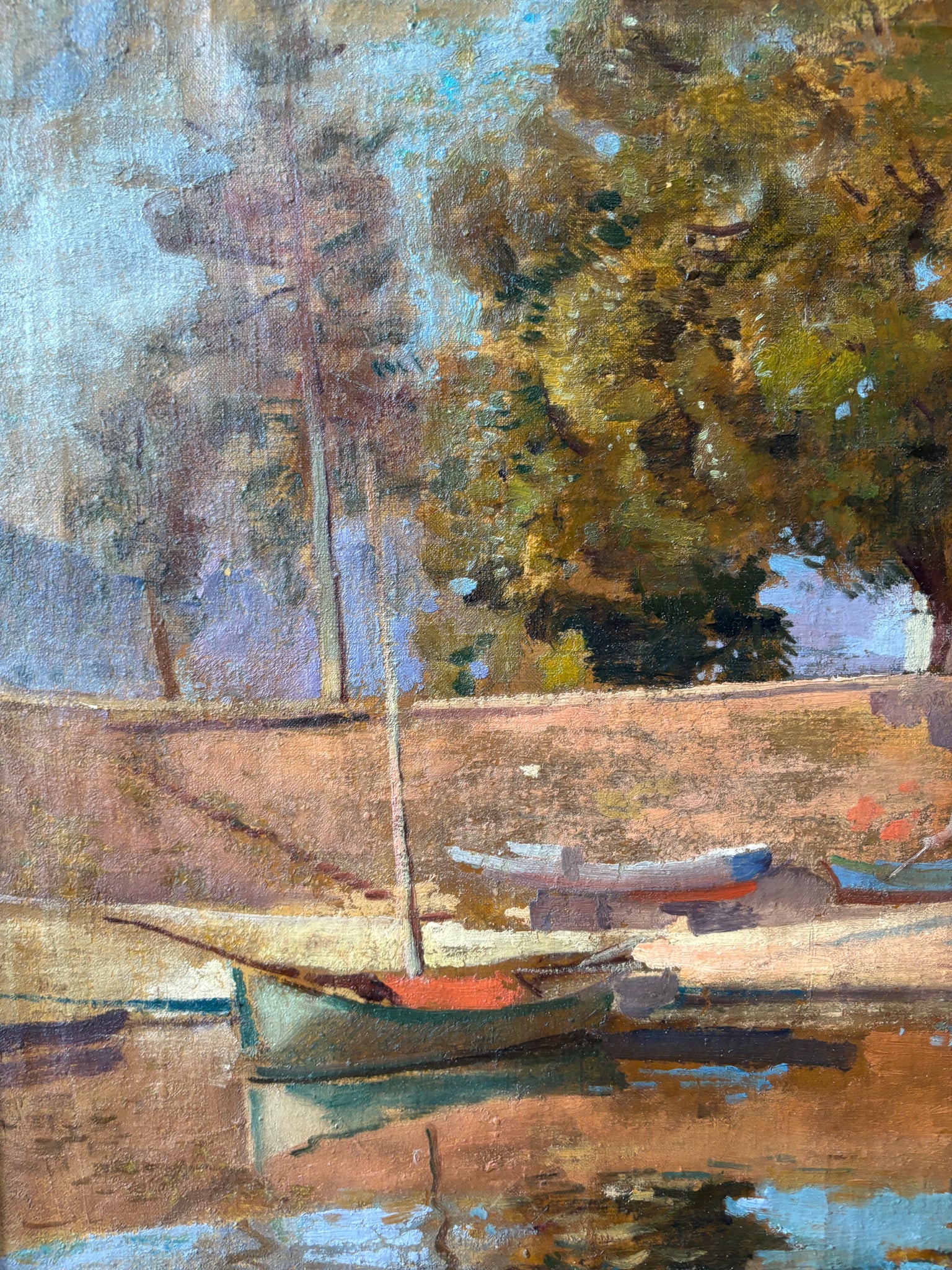 Oil painting on Canvas of Landscape by Contardo Barbieri from the 1950s