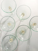 Set of 6 Champagne Glasses in Golden Murano Glass from the 1940s