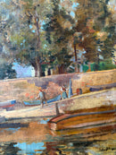 Dipinto Olio su Tela di Paesaggio di Contardo Barbieri Anni 50