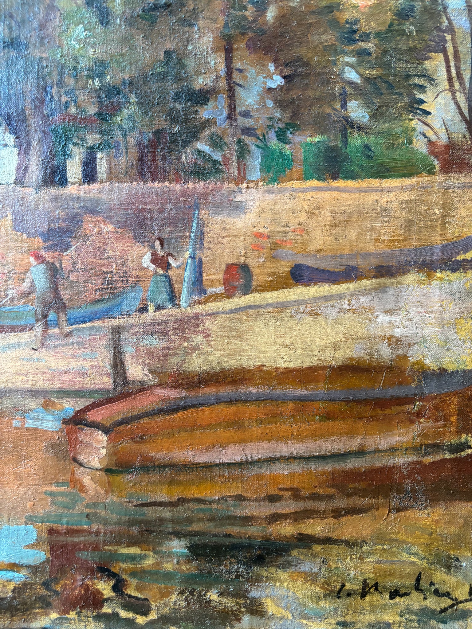Oil painting on Canvas of Landscape by Contardo Barbieri from the 1950s