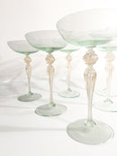 Set of 6 Champagne Glasses in Golden Murano Glass from the 1940s