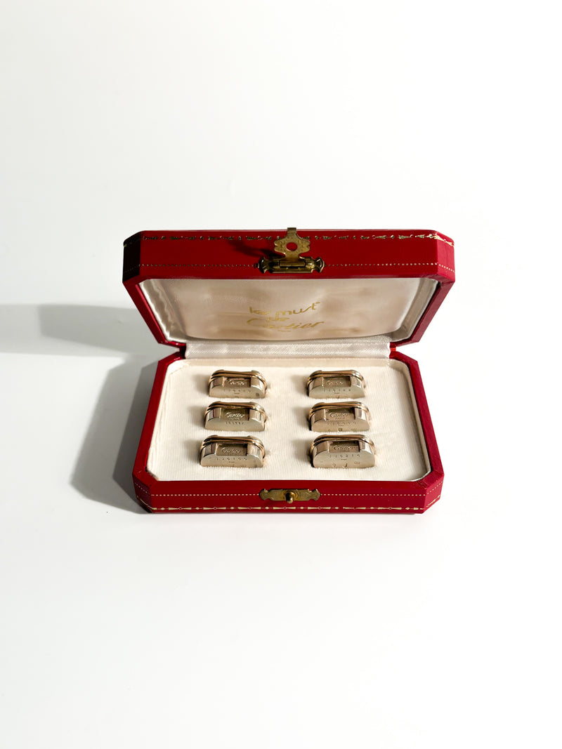 Set da 6 Segnaposto Trinity "Le Must de Cartier" in Argento 925 Anni 80