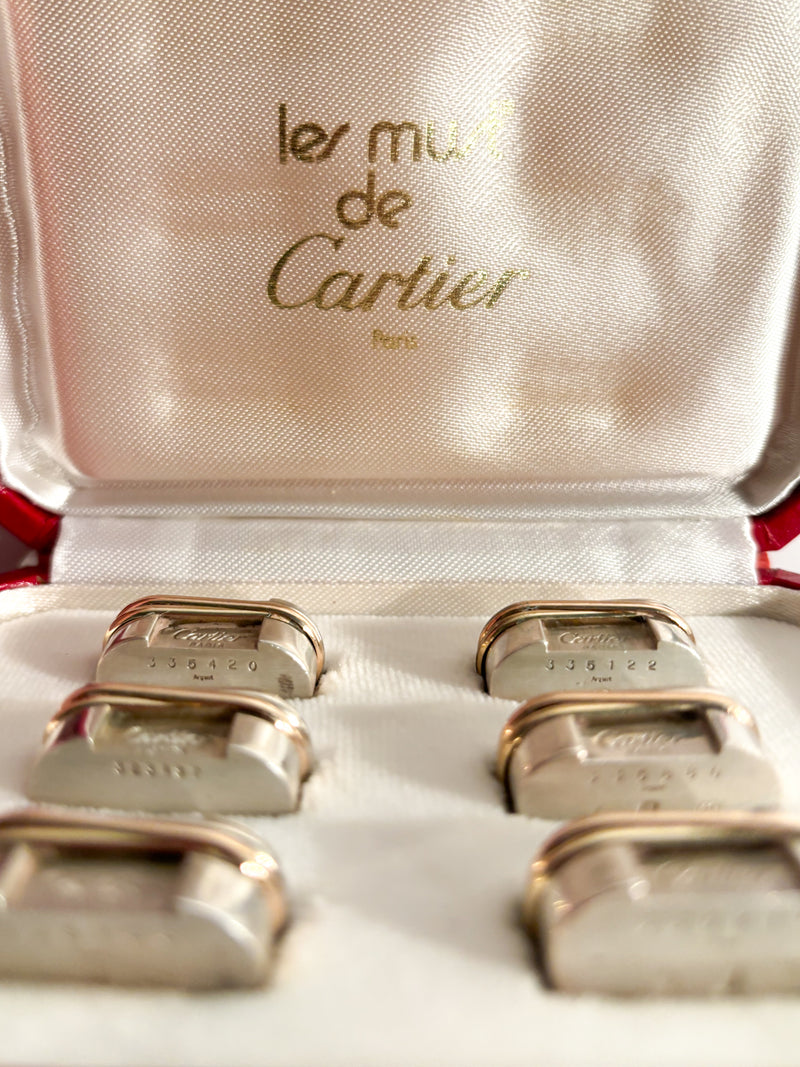 Set da 6 Segnaposto Trinity "Le Must de Cartier" in Argento 925 Anni 80