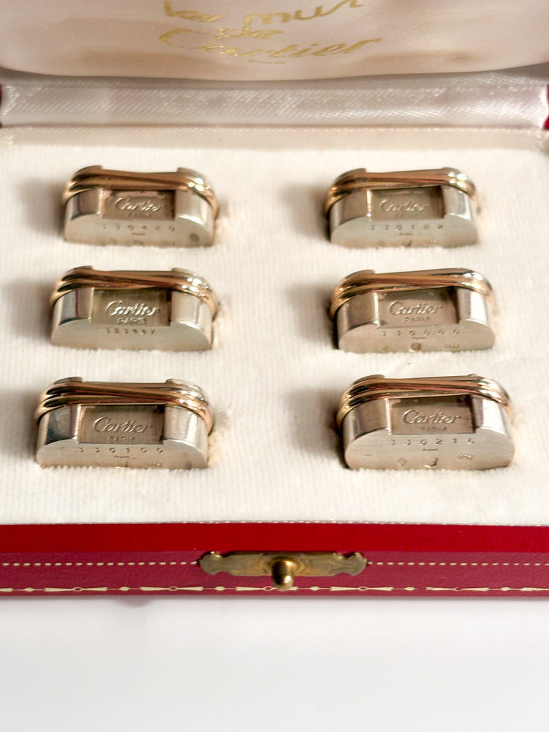 Set da 6 Segnaposto Trinity "Le Must de Cartier" in Argento 925 Anni 80