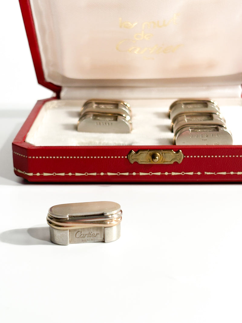 Set da 6 Segnaposto Trinity "Le Must de Cartier" in Argento 925 Anni 80