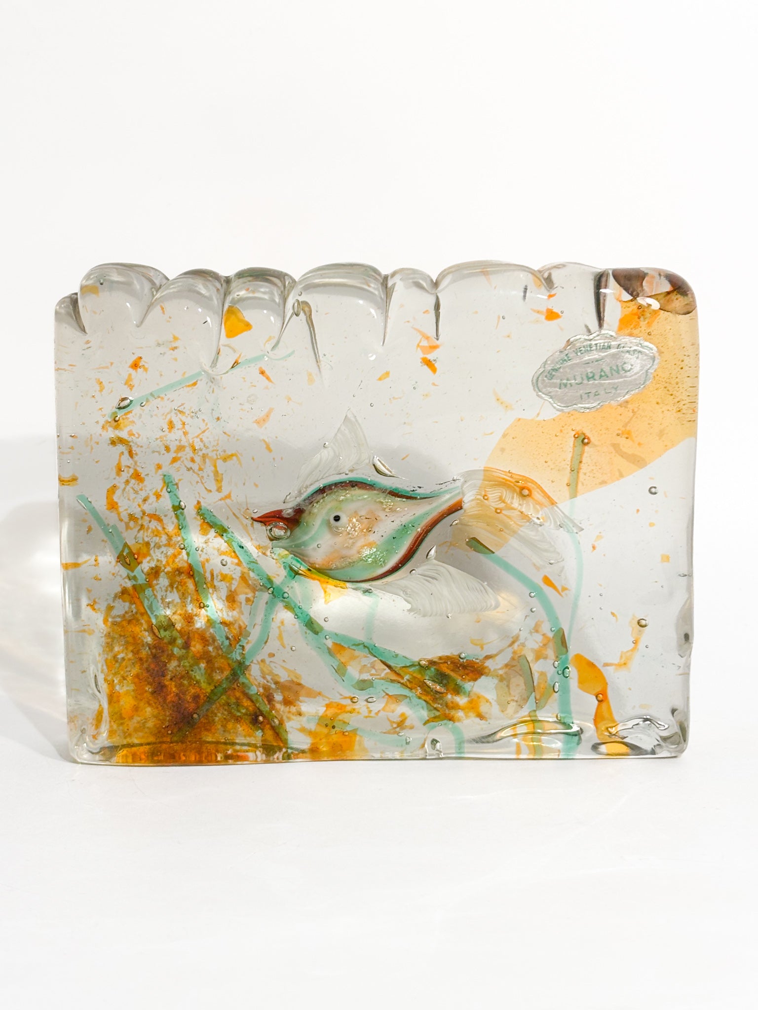 Scultura Acquario in Vetro di Murano Attribuita a Cenedese Anni 70