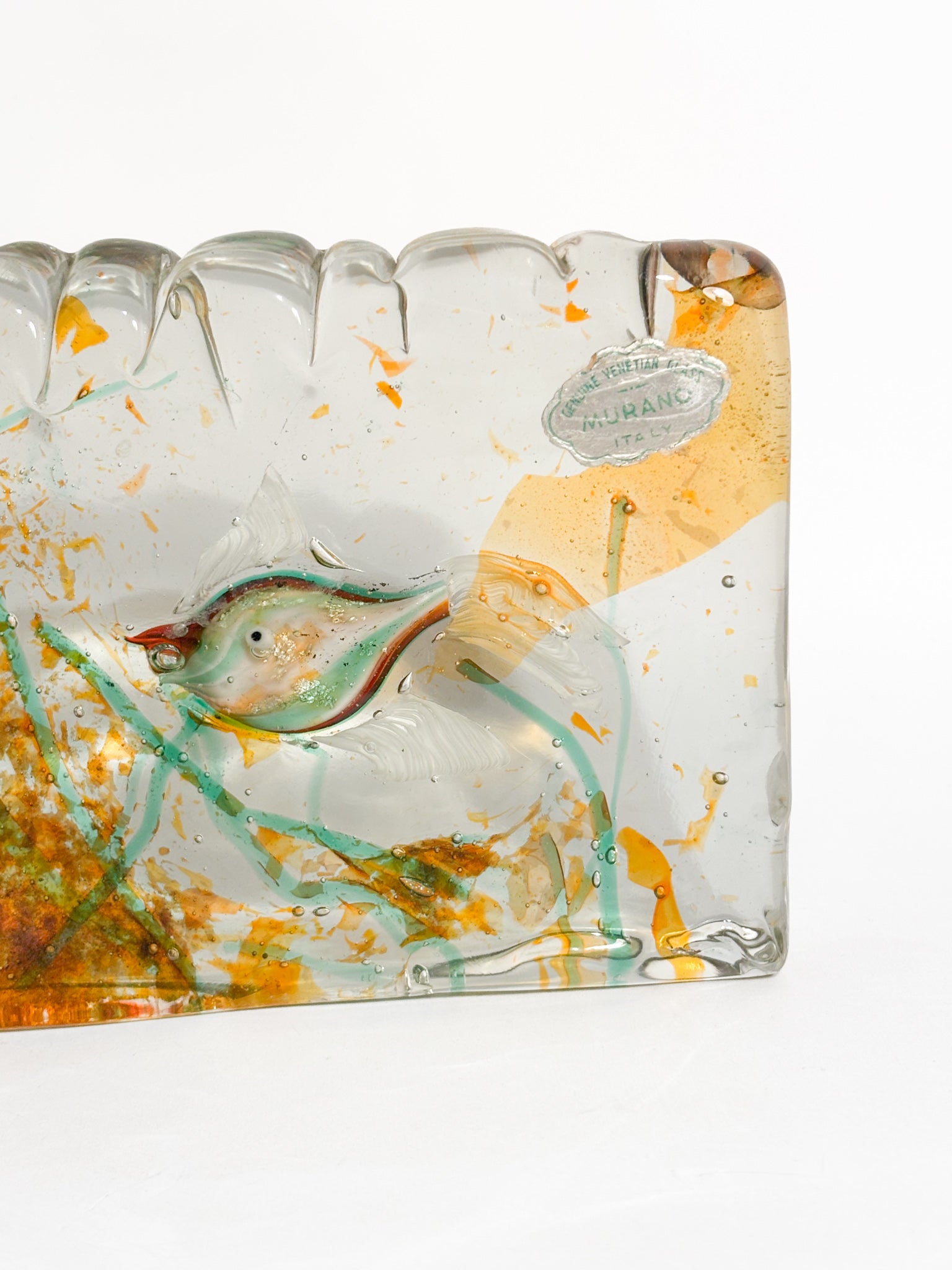 Scultura Acquario in Vetro di Murano Attribuita a Cenedese Anni 70