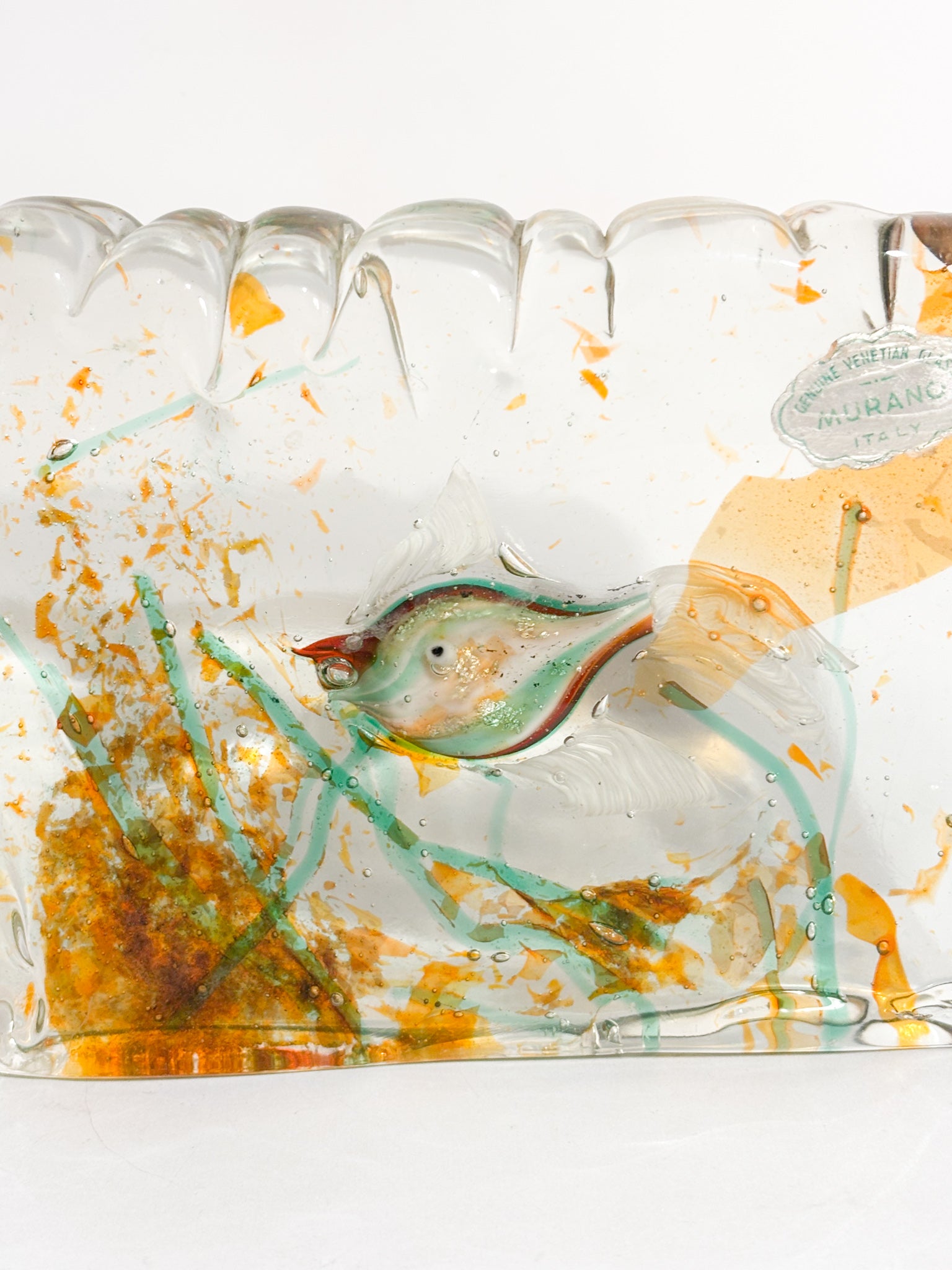 Scultura Acquario in Vetro di Murano Attribuita a Cenedese Anni 70