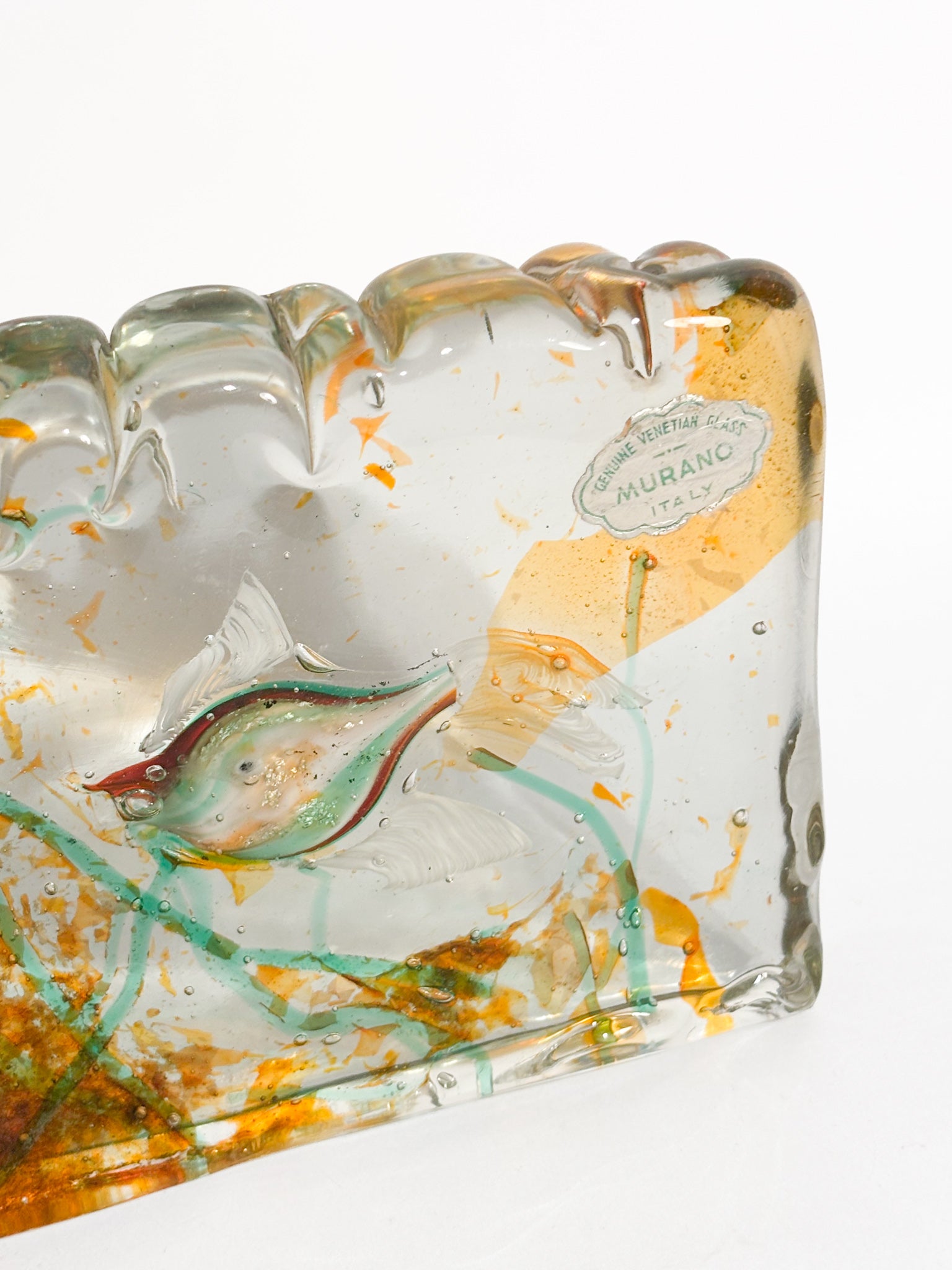 Scultura Acquario in Vetro di Murano Attribuita a Cenedese Anni 70