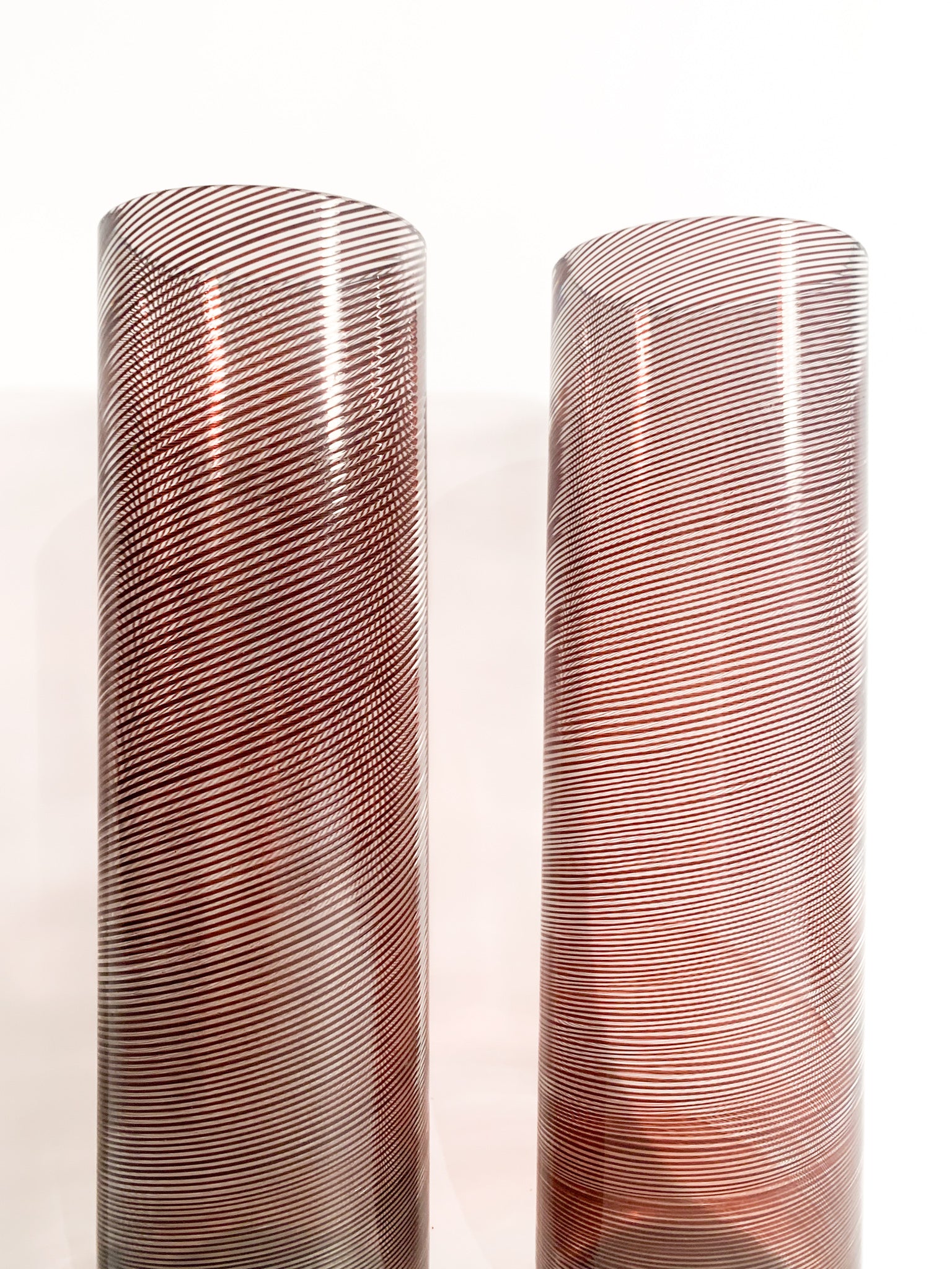 Pair of Filigree Murano Glass Vases by Tapio Wirkkala for Venini, 1970s
