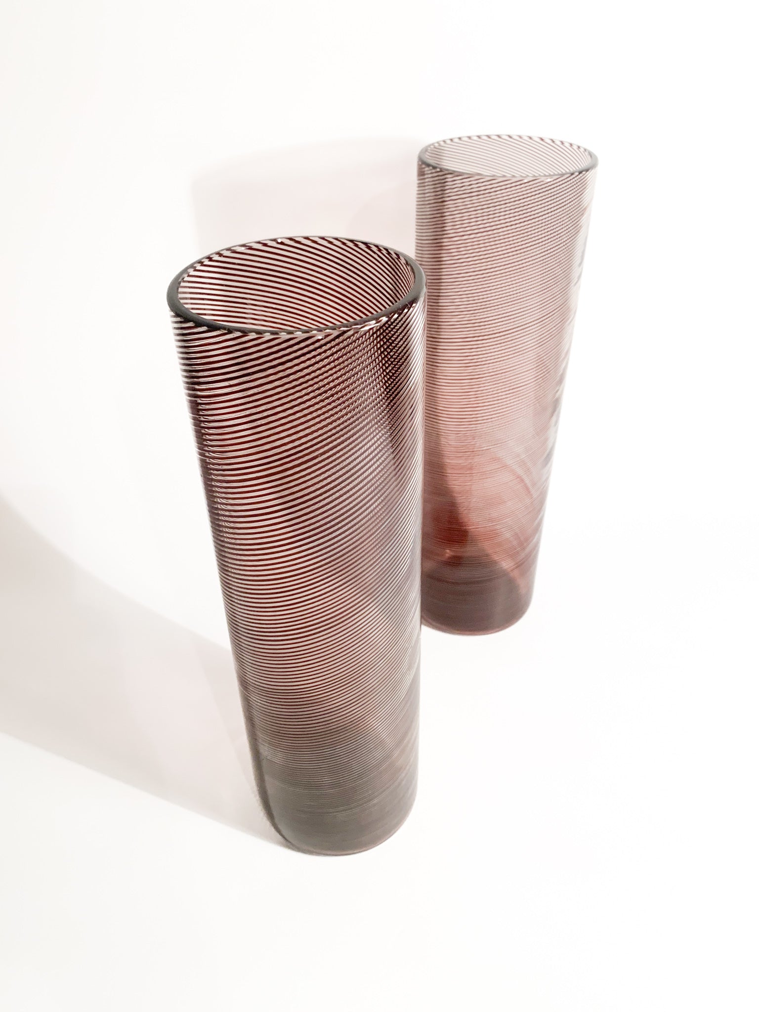 Pair of Filigree Murano Glass Vases by Tapio Wirkkala for Venini, 1970s