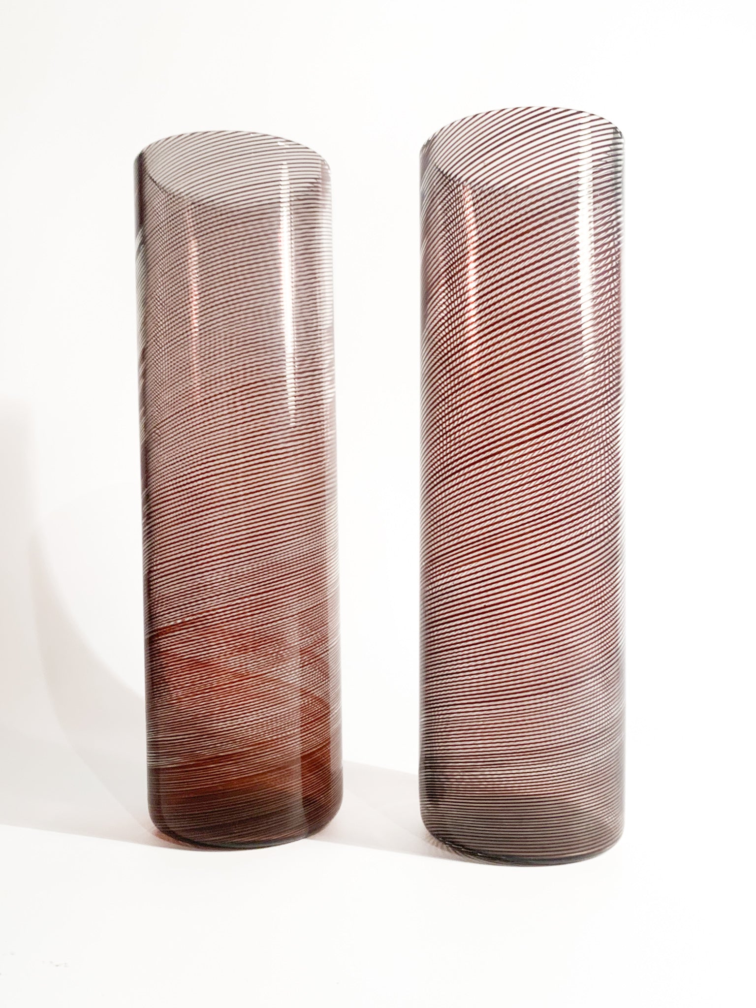 Pair of Filigree Murano Glass Vases by Tapio Wirkkala for Venini, 1970s