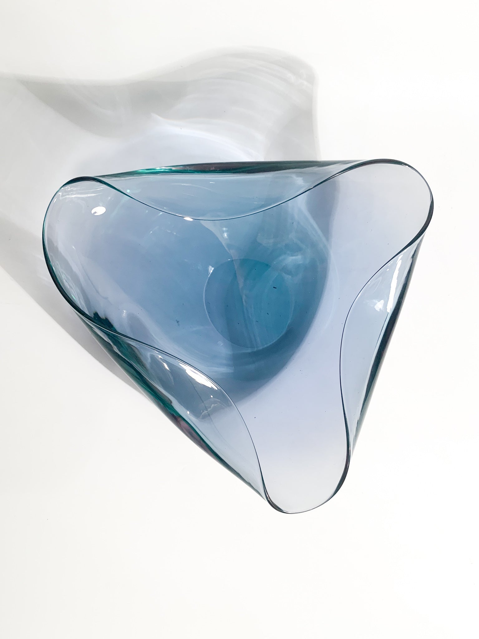 Hand-blown Blue Murano Glass Ashtray from the 1970s
