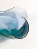 Posacenere in Vetro di Murano Blu Soffiato a Mano Anni 70