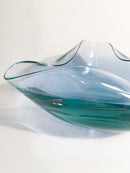 Posacenere in Vetro di Murano Blu Soffiato a Mano Anni 70