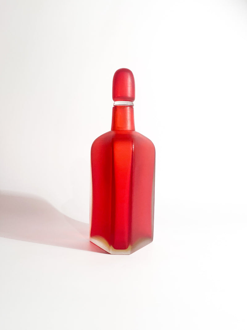 Engraved Murano Glass Bottle by Paolo Venini from 2004