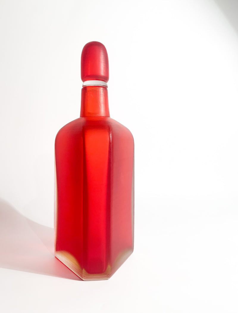 Engraved Murano Glass Bottle by Paolo Venini from 2004