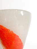 Sommerso White and Orange Murano Glass Vase from the 1980s