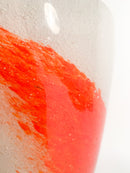 Sommerso White and Orange Murano Glass Vase from the 1980s