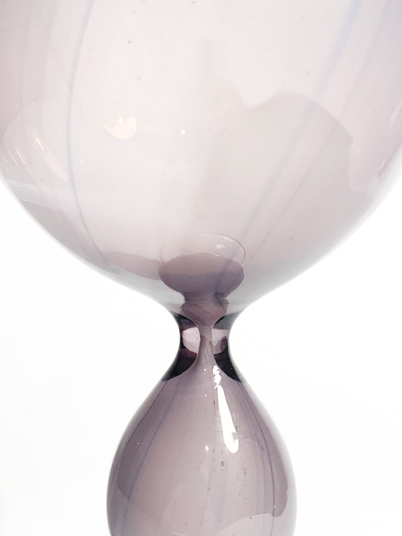 Purple Hourglass-Shaped Blown Glass Goblet by Kosta Edenfalk from the 1990s