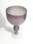 Calice in Vetro Soffiato Viola a Forma di Clessidra di Kosta Edenfalk Anni 90