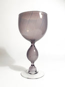 Calice in Vetro Soffiato Viola a Forma di Clessidra di Kosta Edenfalk Anni 90