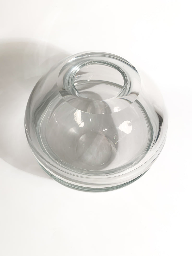 Transparent Swedish Glass Vase with a Spherical Shape from the 1980s
