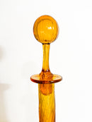 Set da Sei Bicchieri da Champagne Vino Acqua Rosolio e Bottiglia in Vetro di Murano Anni 40