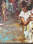 Dipinto Olio su Tavola di Paesaggio Urbano di Attilio Achille Bozzato Anni 20