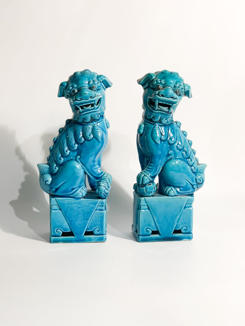 Pair of Cani di Fo Bookends in Chinese Ceramic from the 1960s