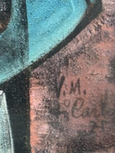 Dipinto Olio su Tela 'Ragazza con Specchietto' di Vittorio Maria di Carlo del 1972