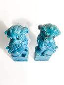 Coppia di Fermalibri Cani di Fo in Ceramica Cinese Anni 60