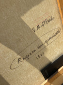 Dipinto Olio su Tela 'Ragazza con Specchietto' di Vittorio Maria di Carlo del 1972