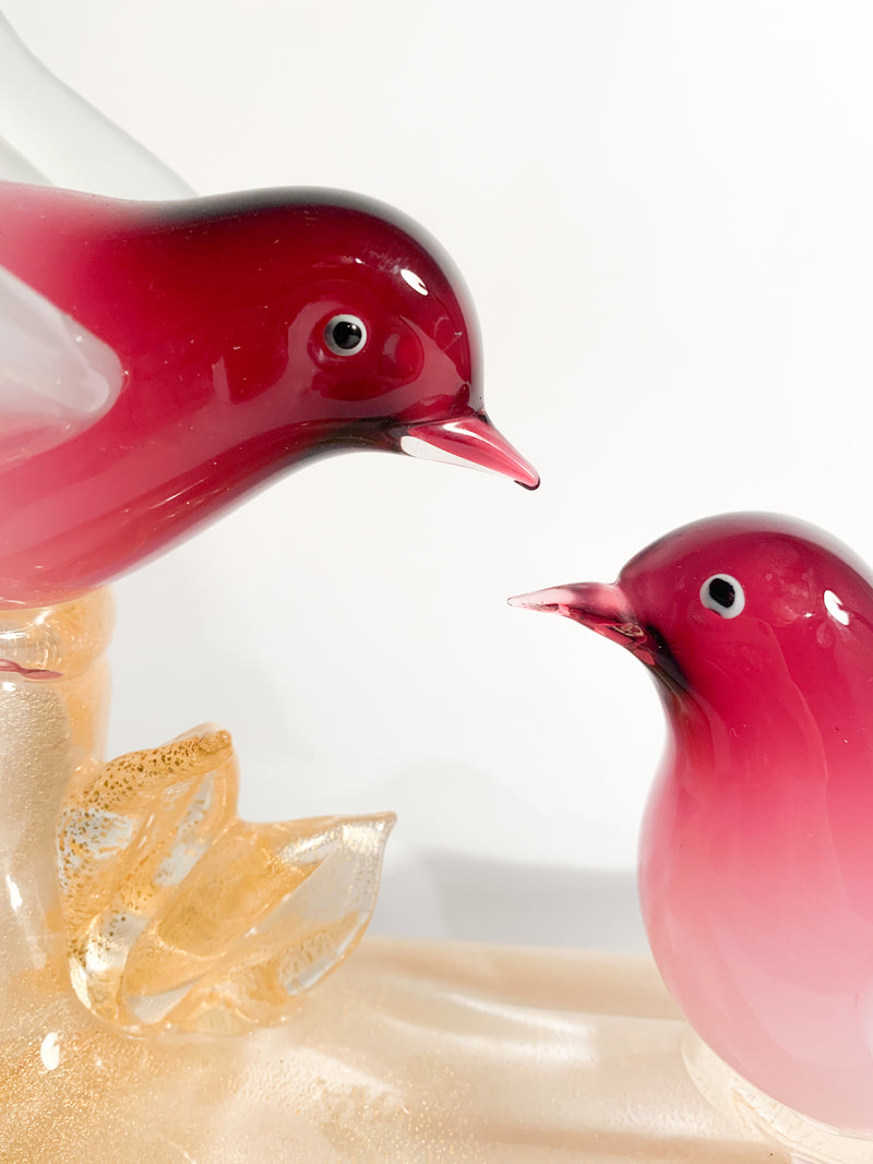 Sculpture of a Pair of Birds in Murano Glass by ARS Cenedese, 1960s
