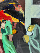 Dipinto Olio su Tavola 'La Processione' di Saverio Terruso Anni 70