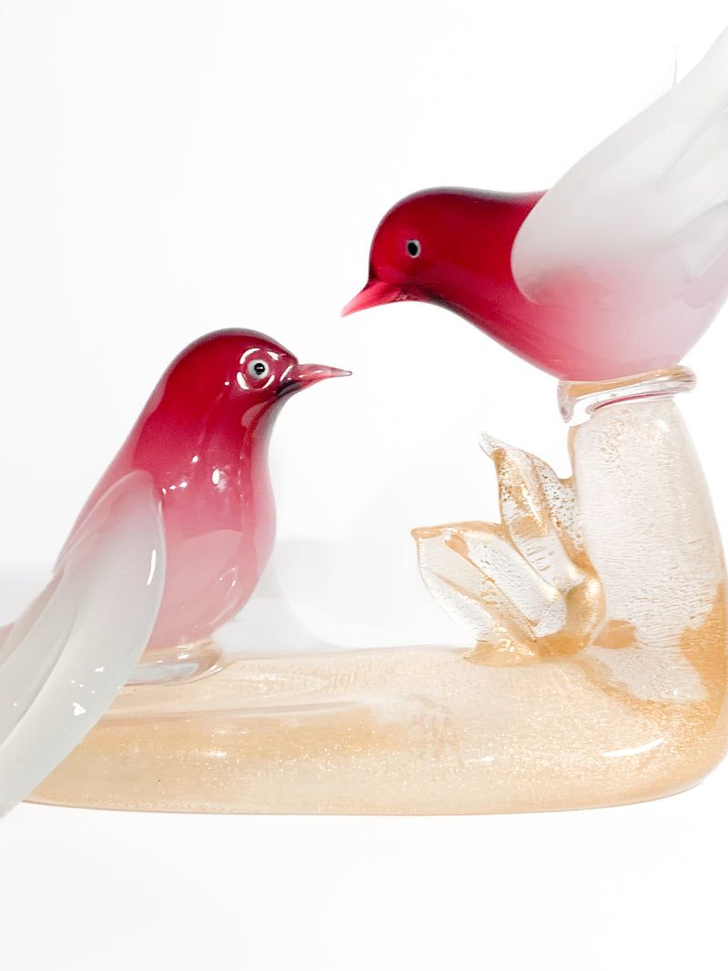 Sculpture of a Pair of Birds in Murano Glass by ARS Cenedese, 1960s