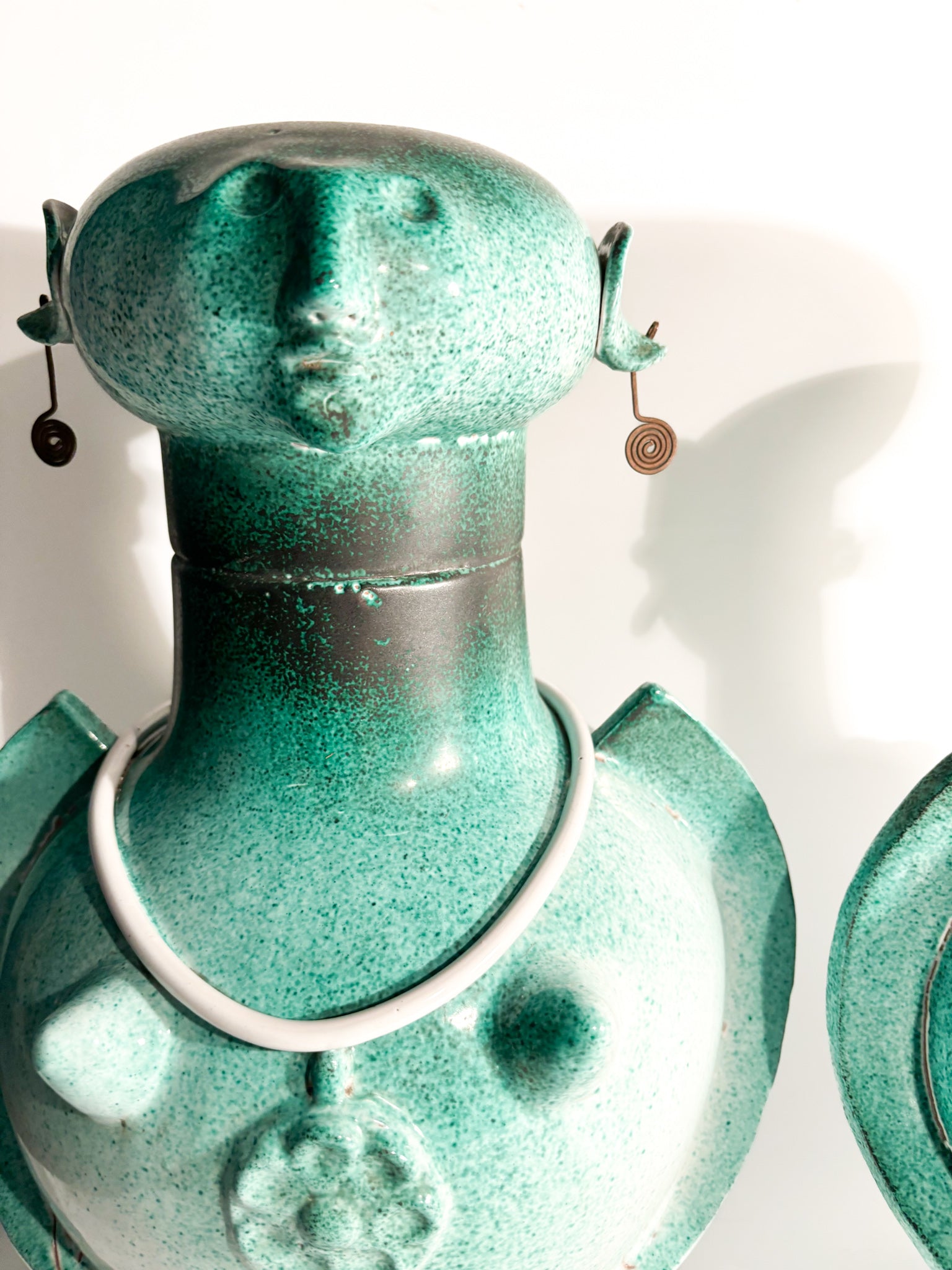 Pair of Bases for Male and Female Lamps Made of Ceramic from the 1960s